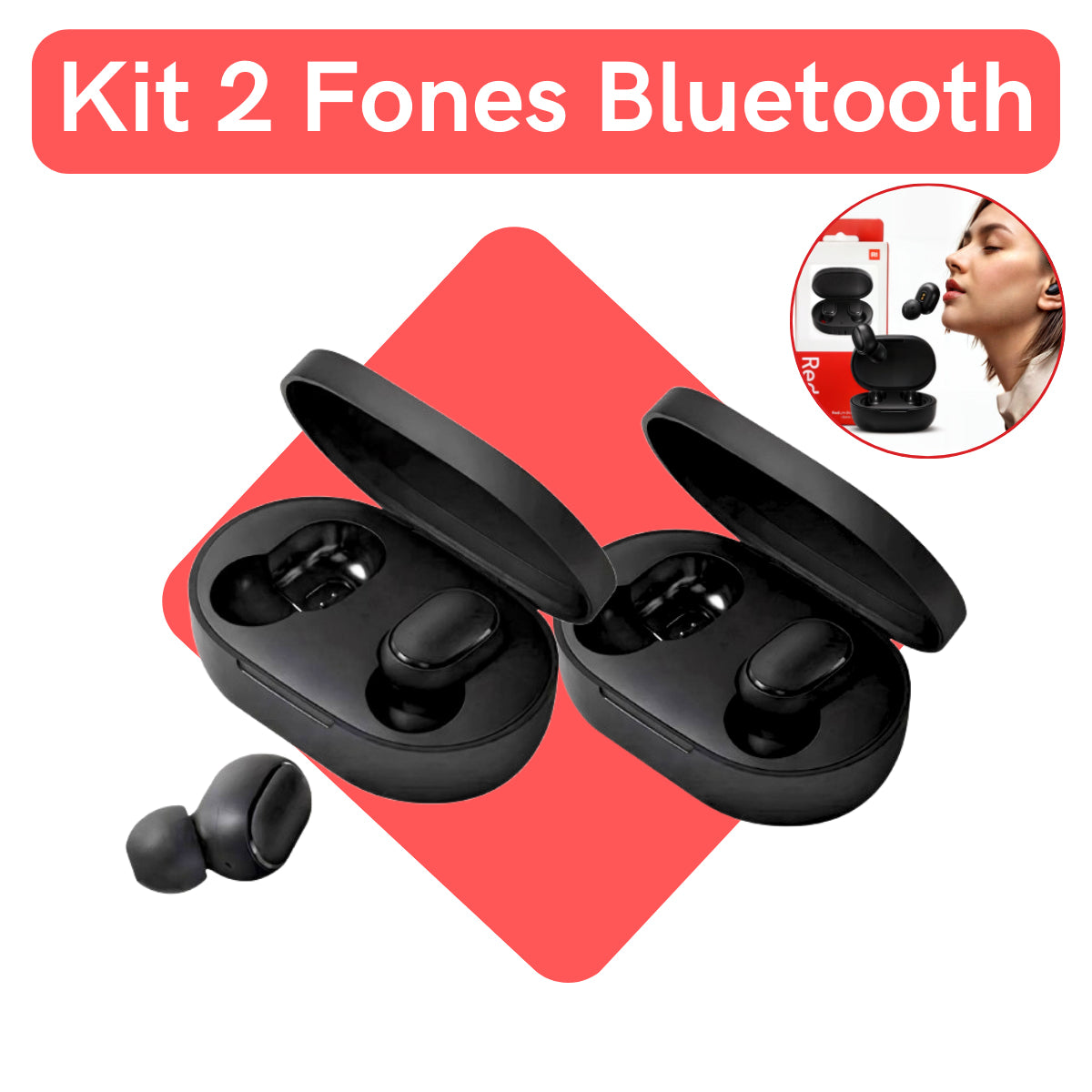 Fone de ouvido, TWS Bluetooth 5.0 – Bateria de Longa Duração