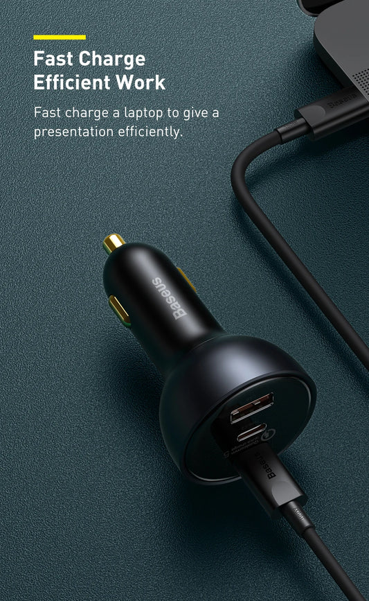 Power On The Go – 160W Ultra Fast Car Charger for Phones, Tablets & Laptops